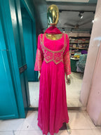 Rani Pink Embroidered Gown Set