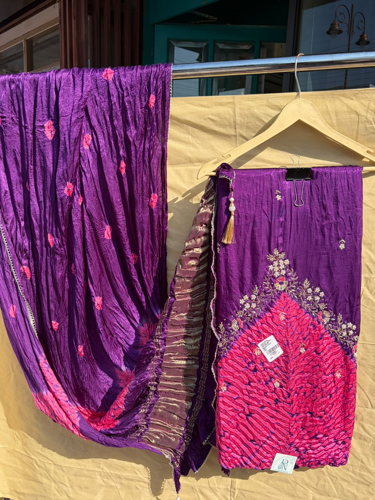 Purple & Fuchsia Embroidered Ethnic Set