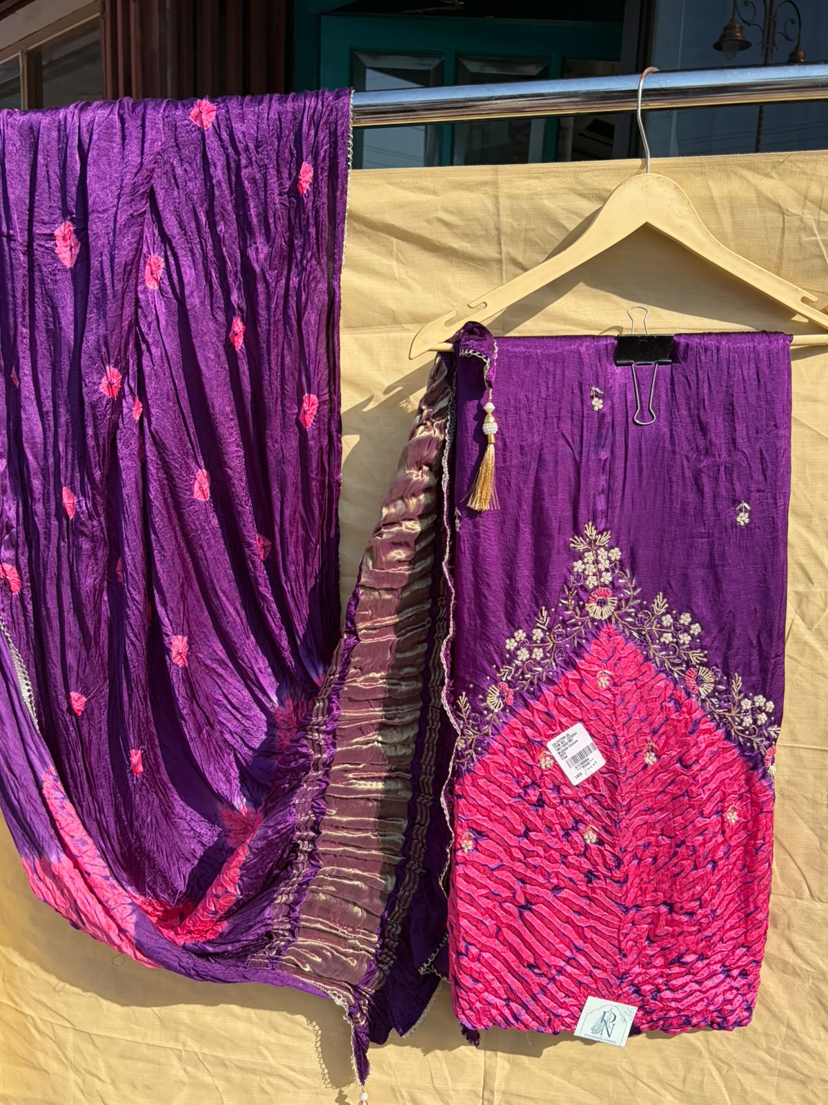 Purple & Fuchsia Embroidered Ethnic Set