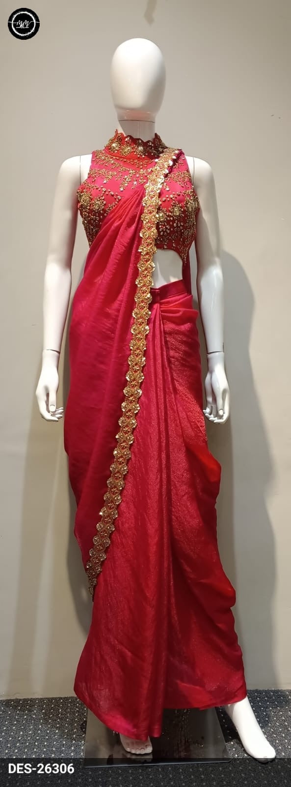 Red shimmer Saree