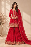 Cherry Red Sharara Suit
