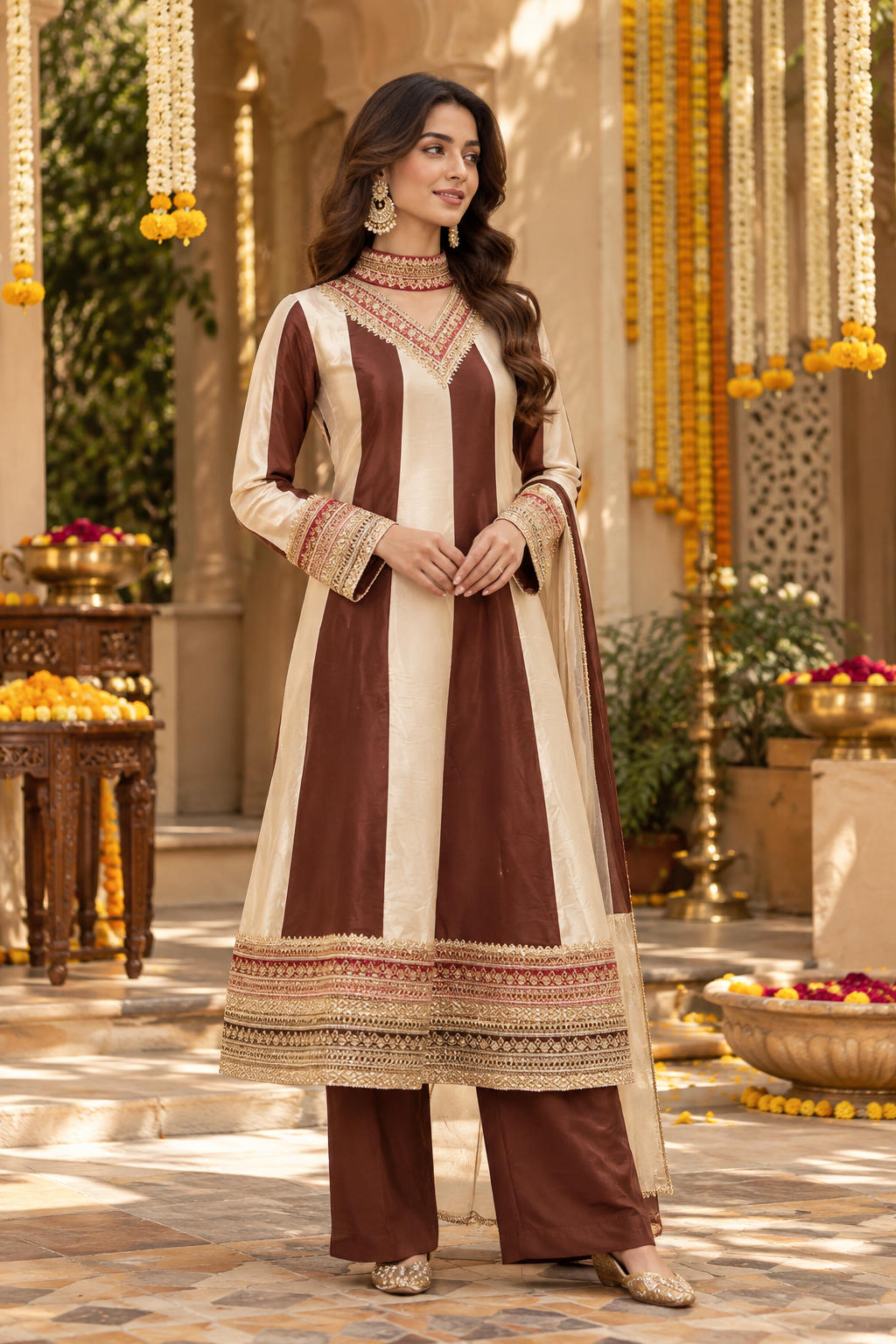 Gulnaar Brown Suit