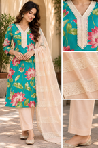 Gulmohar Reverie – Floral Kurta Set 🌸