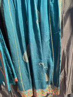 Teal Blue Embroidered Suit Set