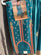Teal Blue Embroidered Suit Set