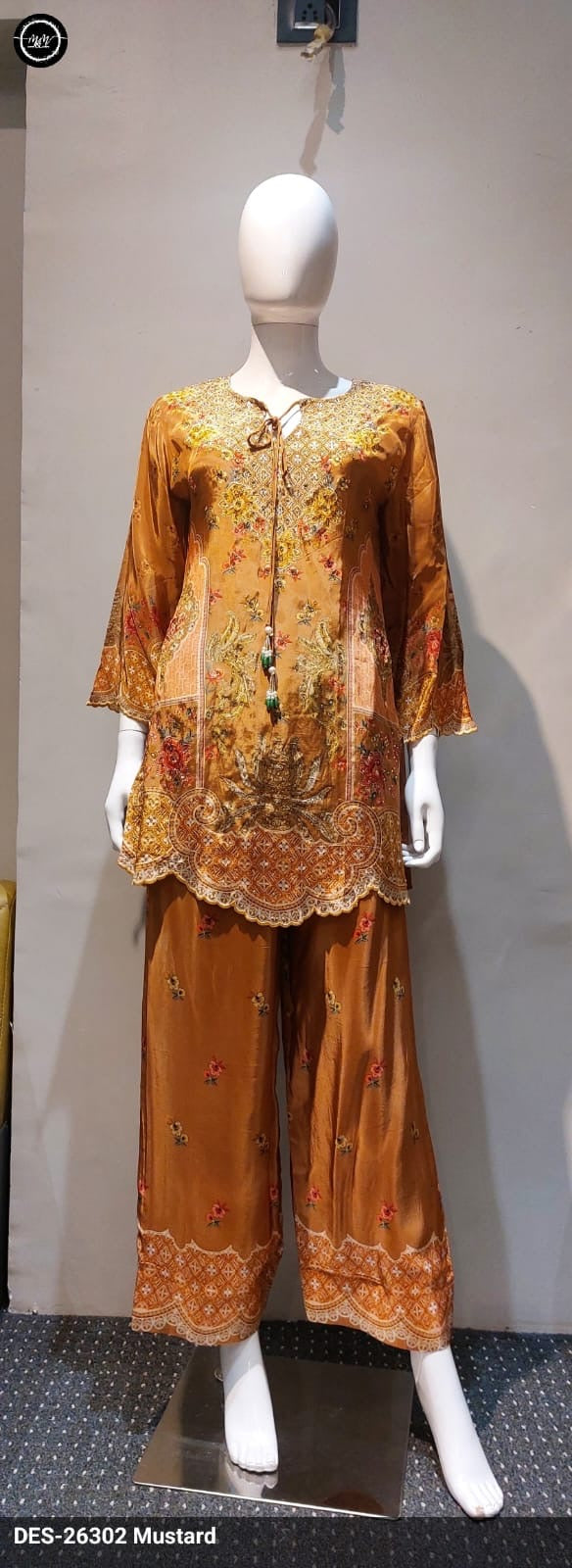 Mustard Embroidered Co-Ord Set