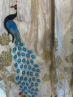 Ivory Peacock Embroidered Lehenga with Designer Blouse