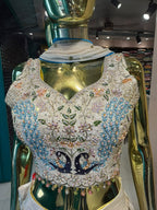 Ivory Peacock Embroidered Lehenga with Designer Blouse