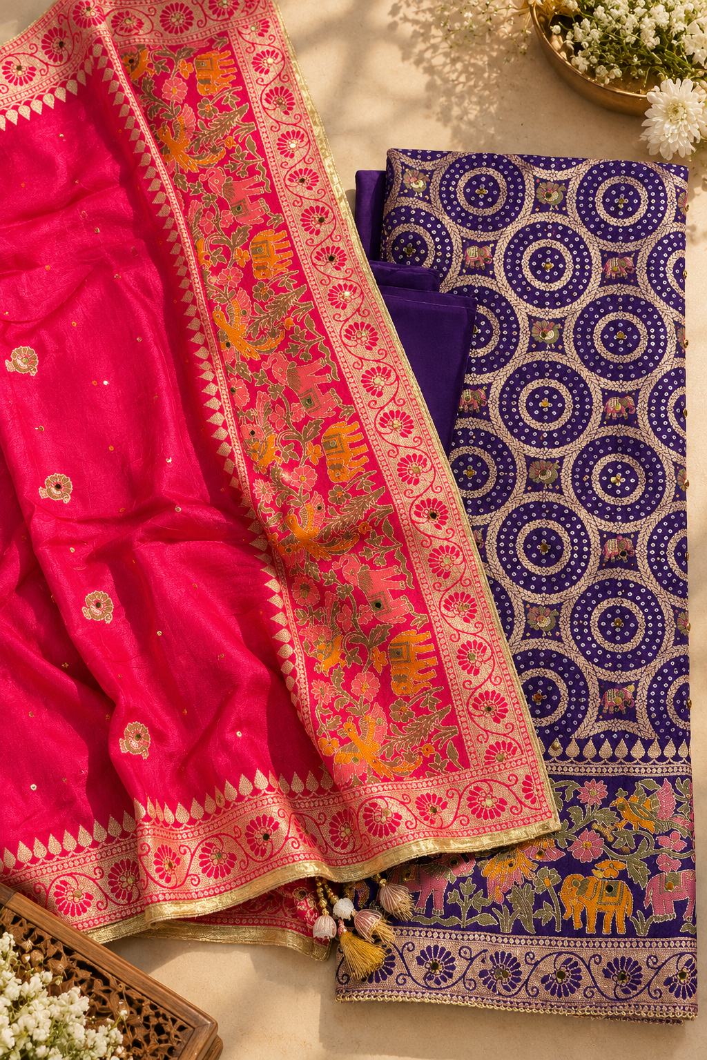 Purple Rani Royale Suit Set with Heritage Dupatta