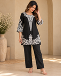 Black Elegance Embroidered Coord Set