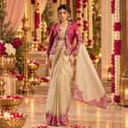 The Royal Magenta Embroidered Jacket Saree