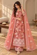 Rose Mauve Embroidered Ethnic Suit