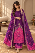 Purple & Fuchsia Embroidered Ethnic Set