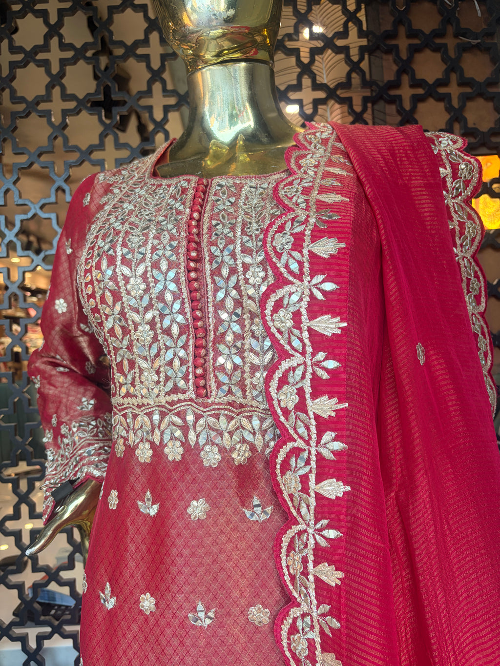 Cherry Red Sharara Suit