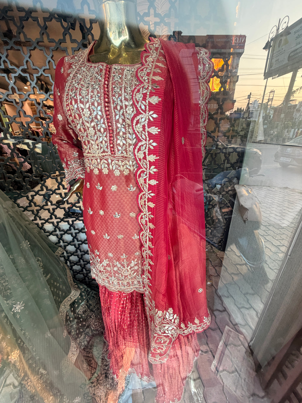 Cherry Red Sharara Suit