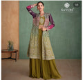 Zariya – Multicolour Embroidered Jacket Set