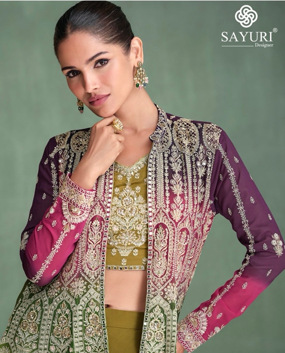 Zariya – Multicolour Embroidered Jacket Set