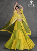 Lime Glow – Yellow & Olive Green Lehenga Set