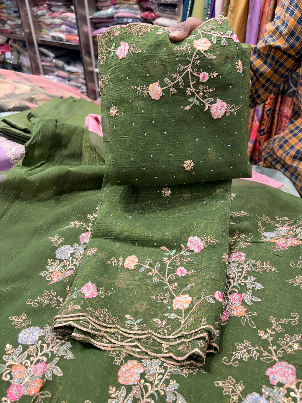 Olive Garden Floral Embroidered Suit Set