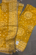 Mustard Gold Bandhani Embellished Suit Set