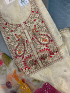 Ivory Peacock Embroidered Suit Set