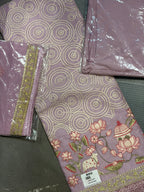 Mauve Garden Embroidered Suit Set