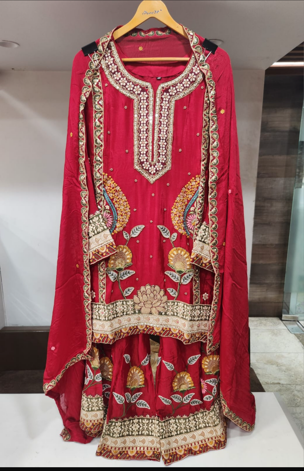 Vermilion Royale Embroidered Sharara Set