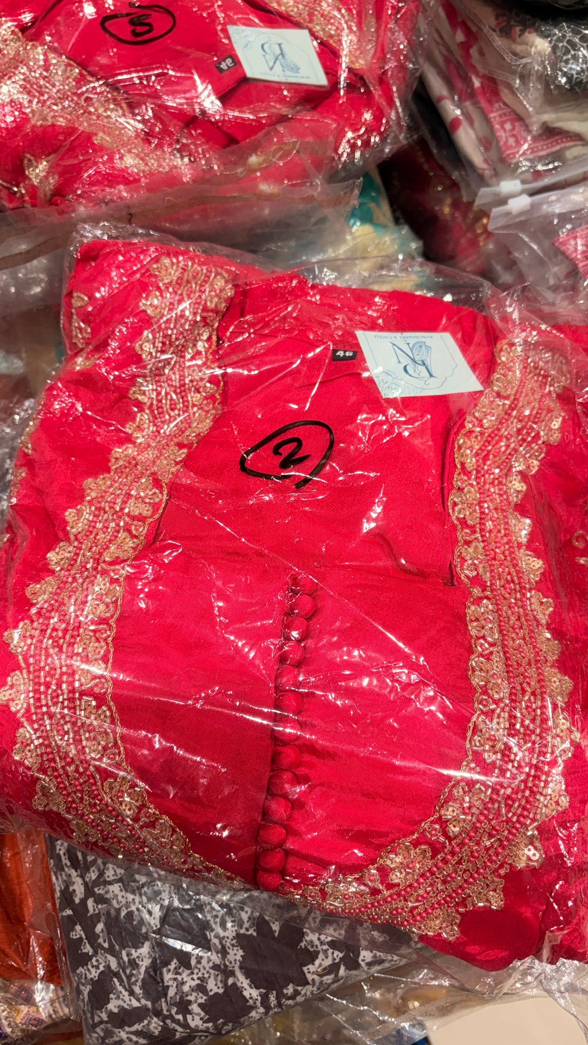 Fuchsia Gold-Embroidered Anarkali Gown