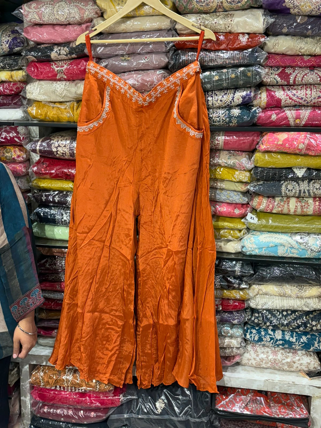 Mishri Red & Rust Chinon Indo-Fusion Set