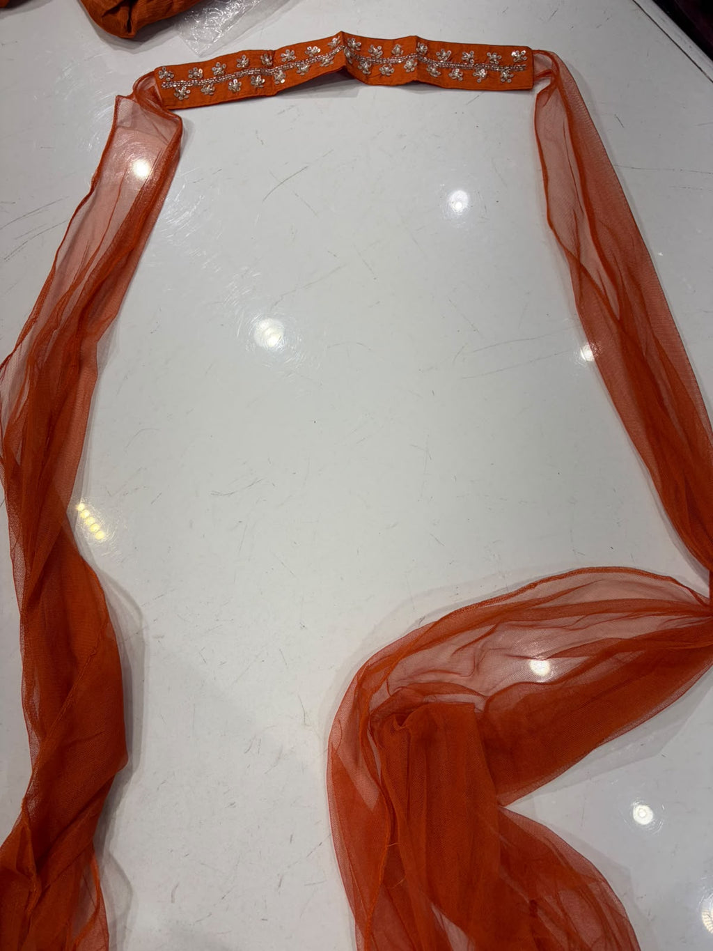 Mishri Red & Rust Chinon Indo-Fusion Set