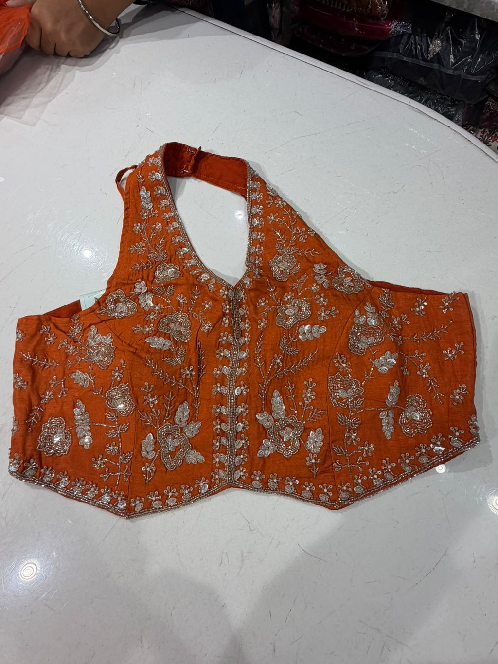 Mishri Red & Rust Chinon Indo-Fusion Set