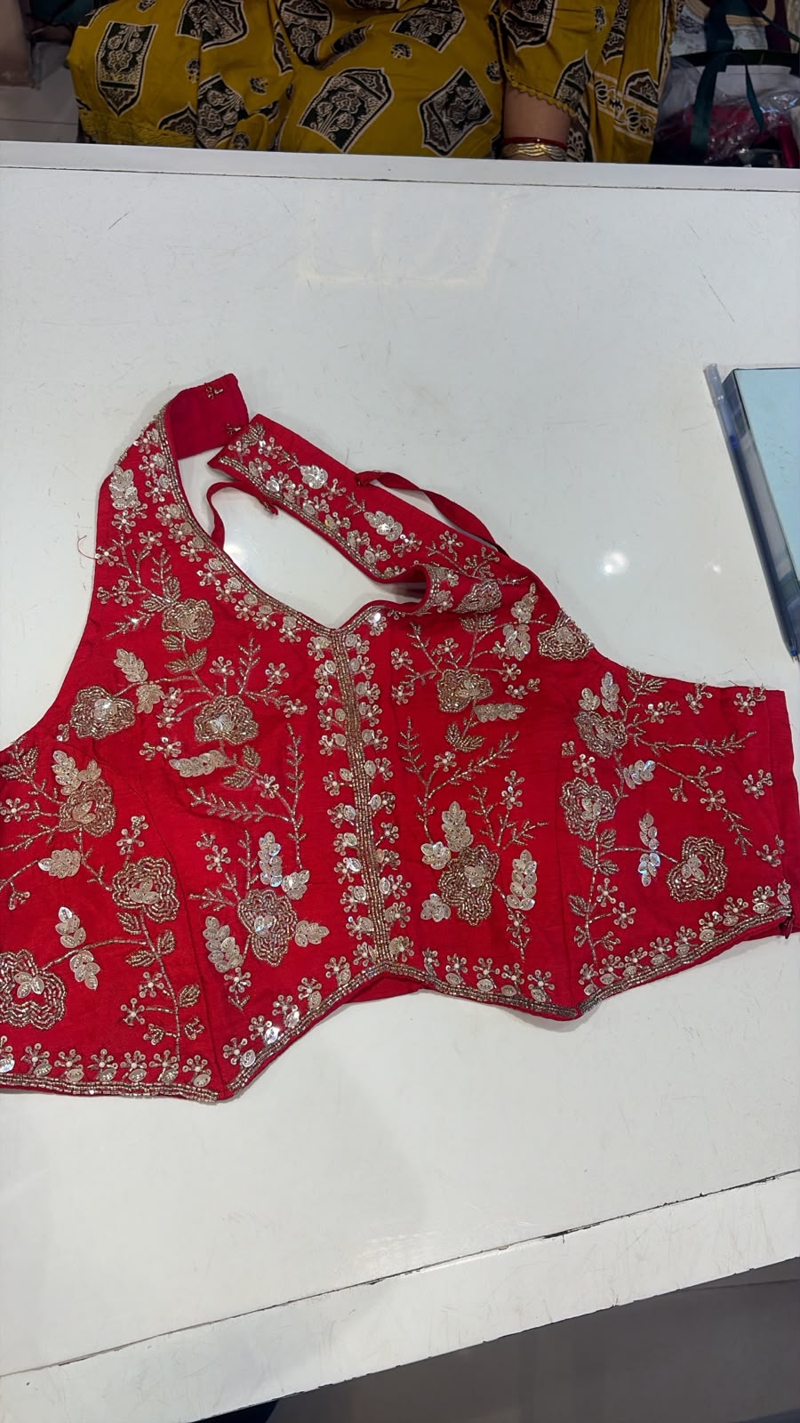 Mishri Red & Rust Chinon Indo-Fusion Set