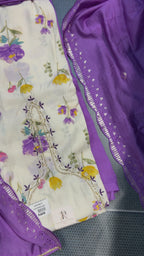 Lavender Floral Printed Suit Set