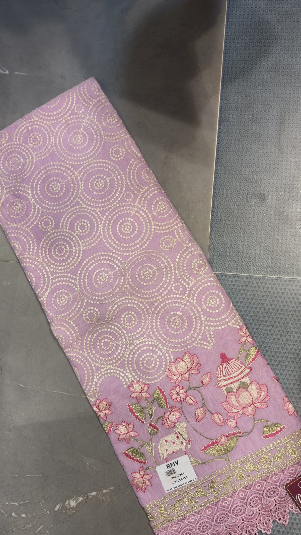 Mauve Garden Embroidered Suit Set
