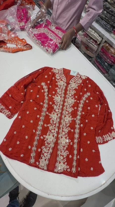 Kanya Chinon Palazzo Suit Set with Dupatta